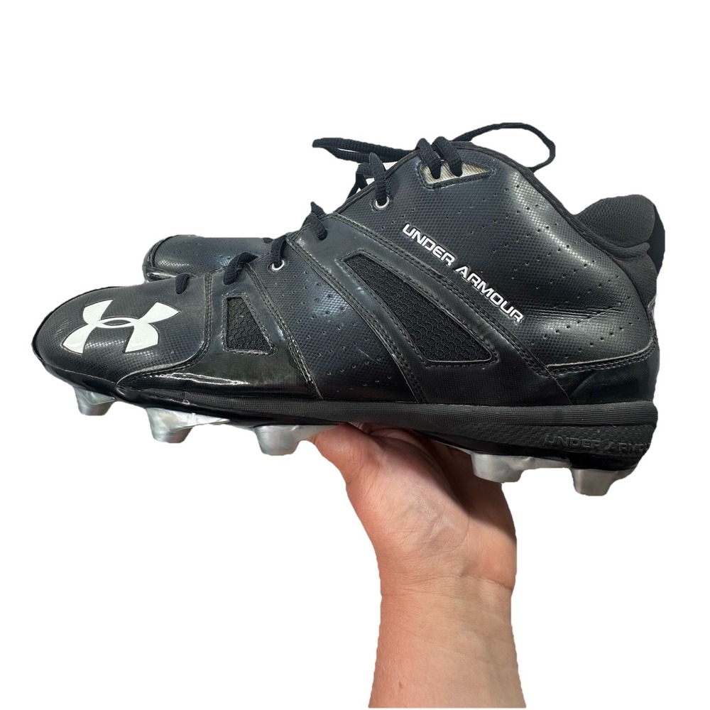 Mens Under Armour Demolish‎ Football Cleats Shoes Size 15 Adult Black Spikes